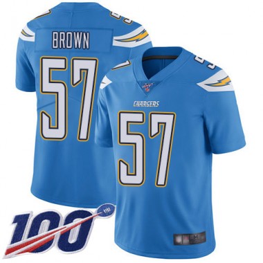 Los Angeles Chargers NFL Football Jatavis Brown Electric Blue Jersey Youth Limited #57 Alternate 100th Season Vapor Untouchable->los angeles chargers->NFL Jersey